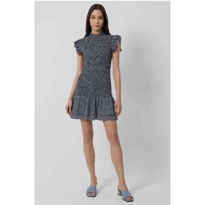 *NWT* French Connection Verona Crepe Smocked Dress Ruffle - Size MEDIUM